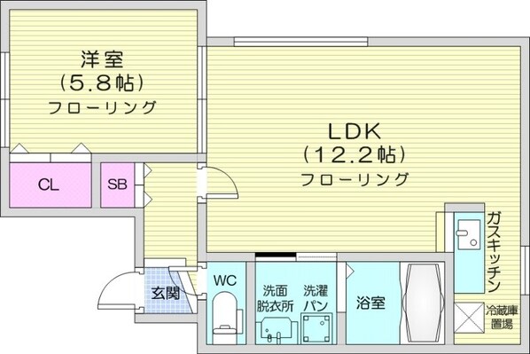 北２４条駅 徒歩9分 2階の物件間取画像